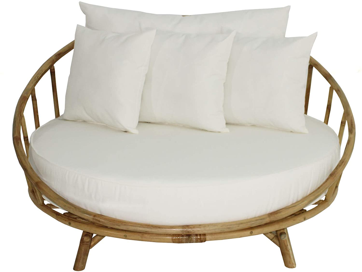 ZEW Bamboo Round Patio Daybed