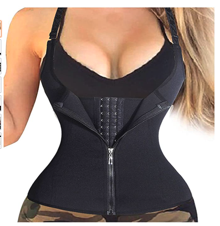 DODOING Adjustable Straps Waist Trainer Vest Corset Long Torso Women Zipper and Hook Body Shaper Waist Cincher Tummy Control Slimming Shapewear 