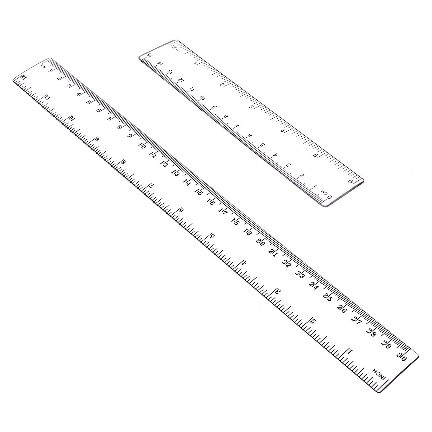 ALLINONE Clear Portable Rulers, 2-Pack