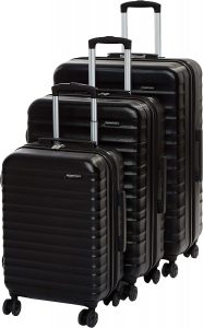 AmazonBasics Telescoping Handle Hardshell Luggage Set, 3-Piece