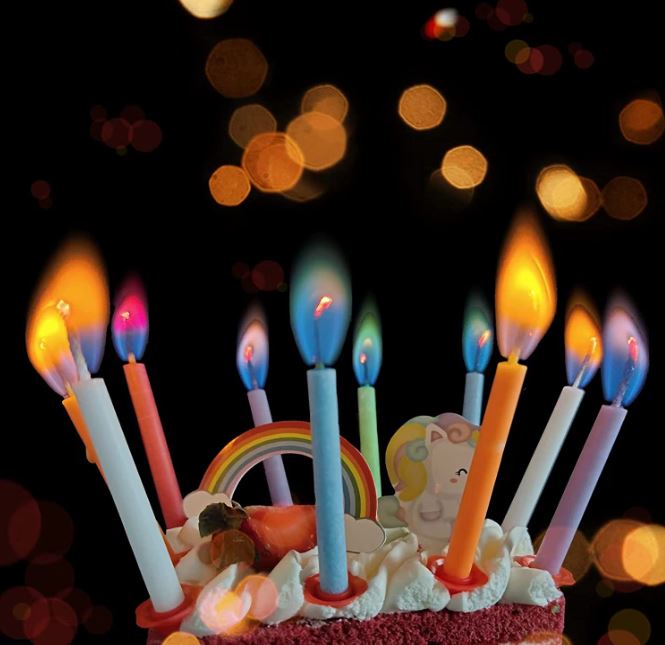 Angel Flames Non-Toxic Birthday Candles For Kids, 12-Piece