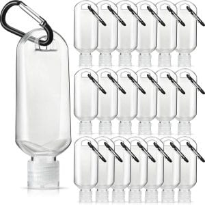 Boao Travel Plastic Clear Keychain Bottles, 20-Count