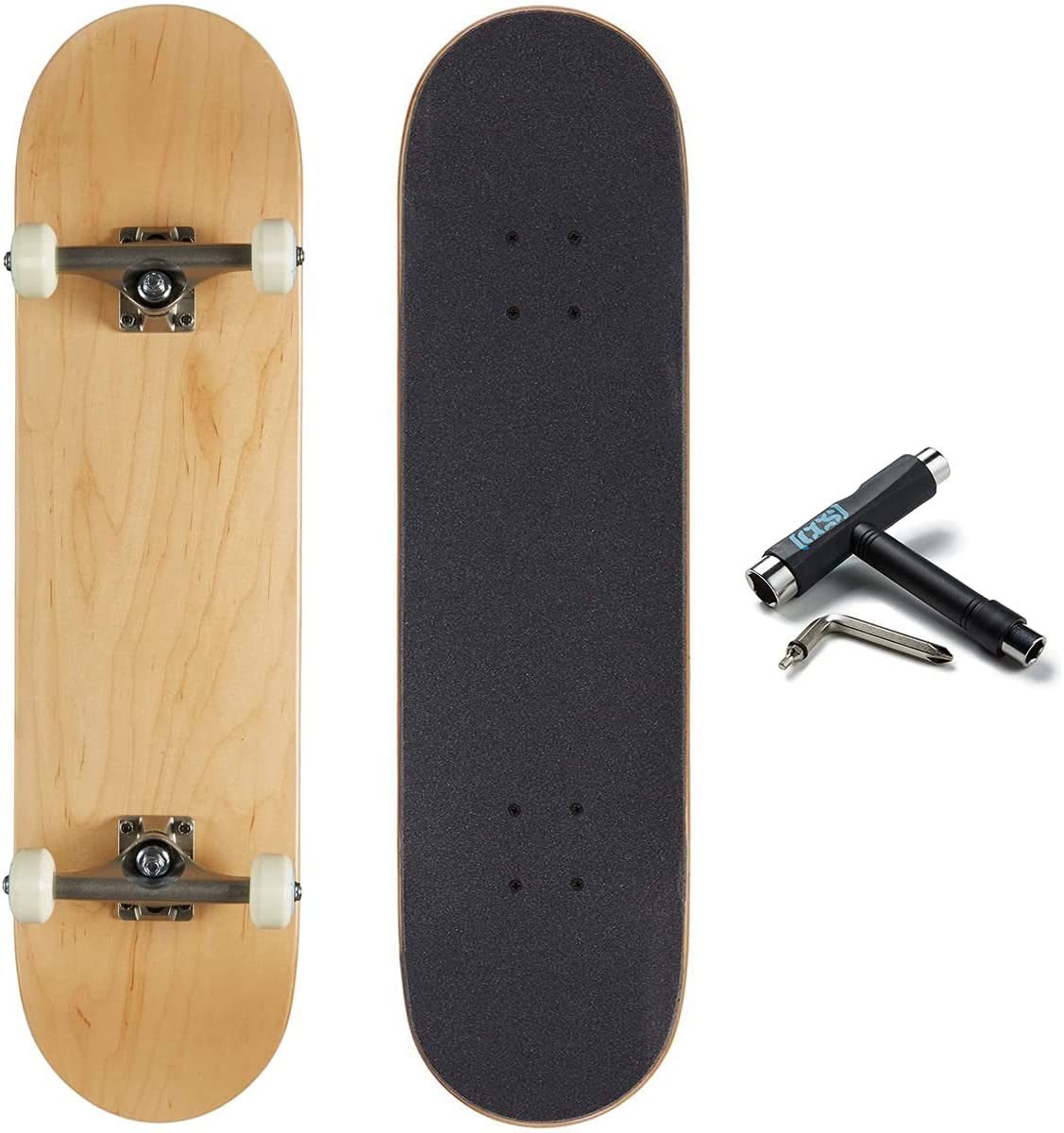 CCS Classic Maple Wood Skateboard, 27.75 x 7-Inch