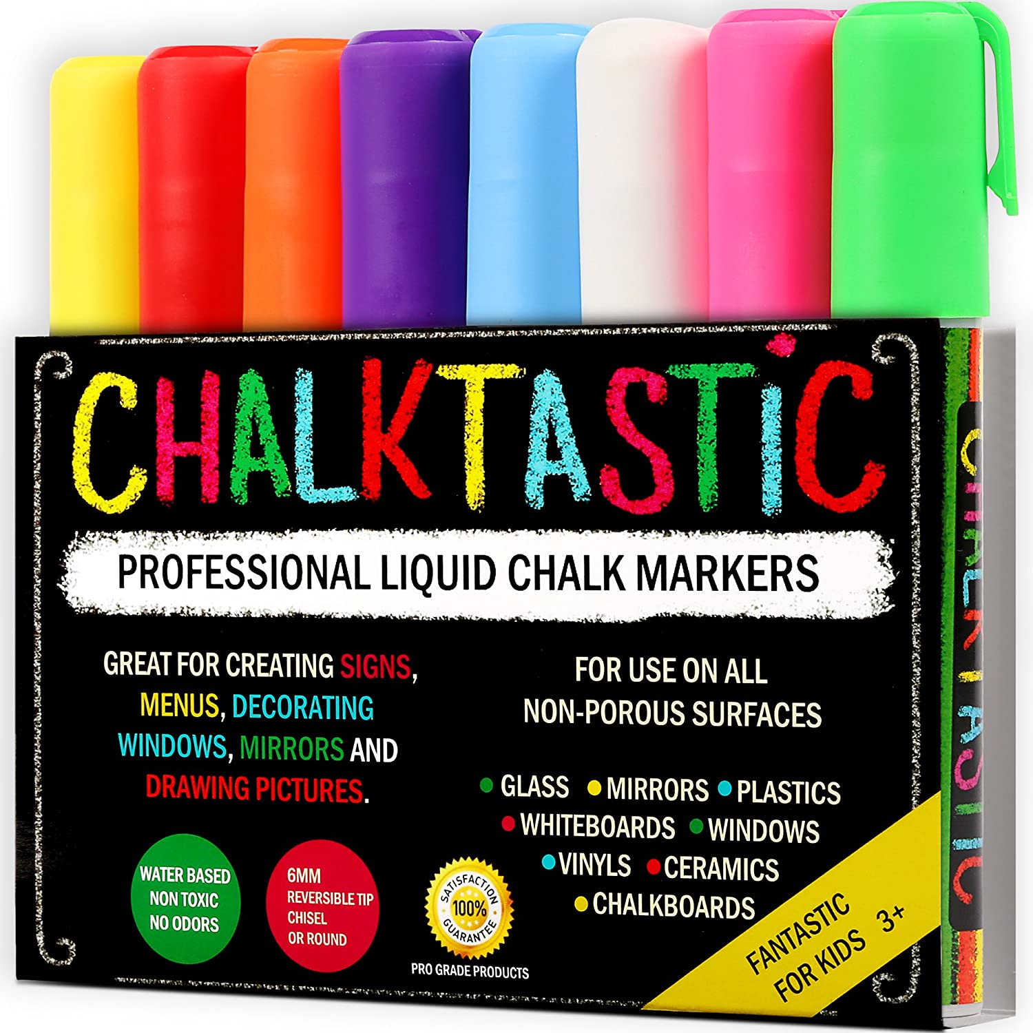 Chalktastic Neon Car Window Paint Chalk Markers, 8-Pack