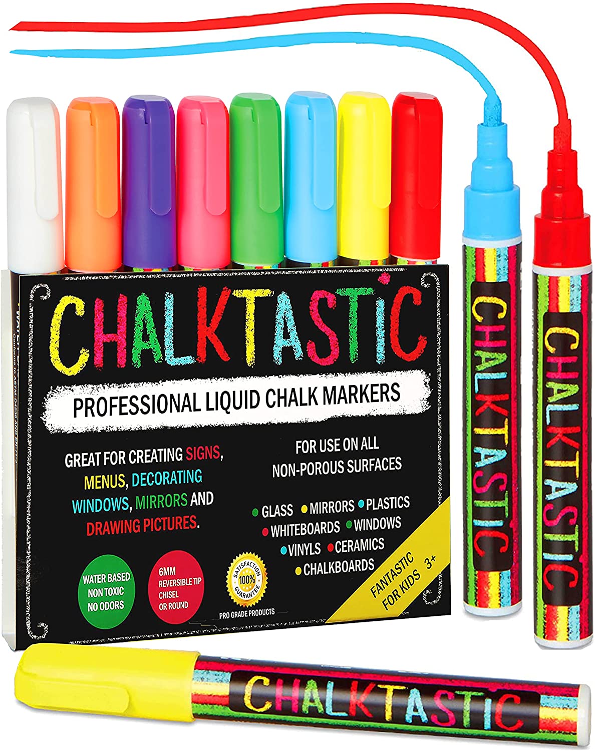 Chalktastic Fine Point Car Window Paint Chalk Markers, 8-Pack