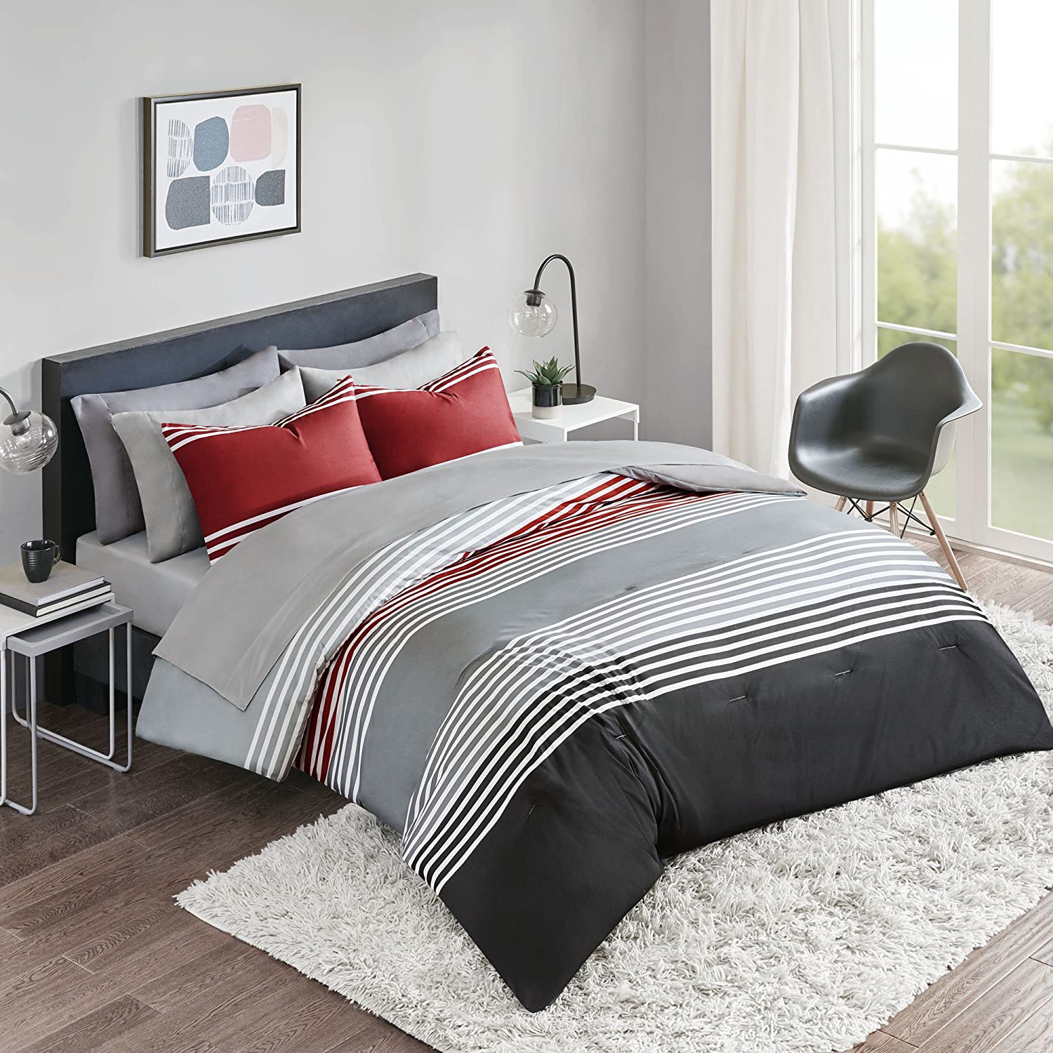 Comfort Spaces Microfiber Comforter Set, 9-Piece