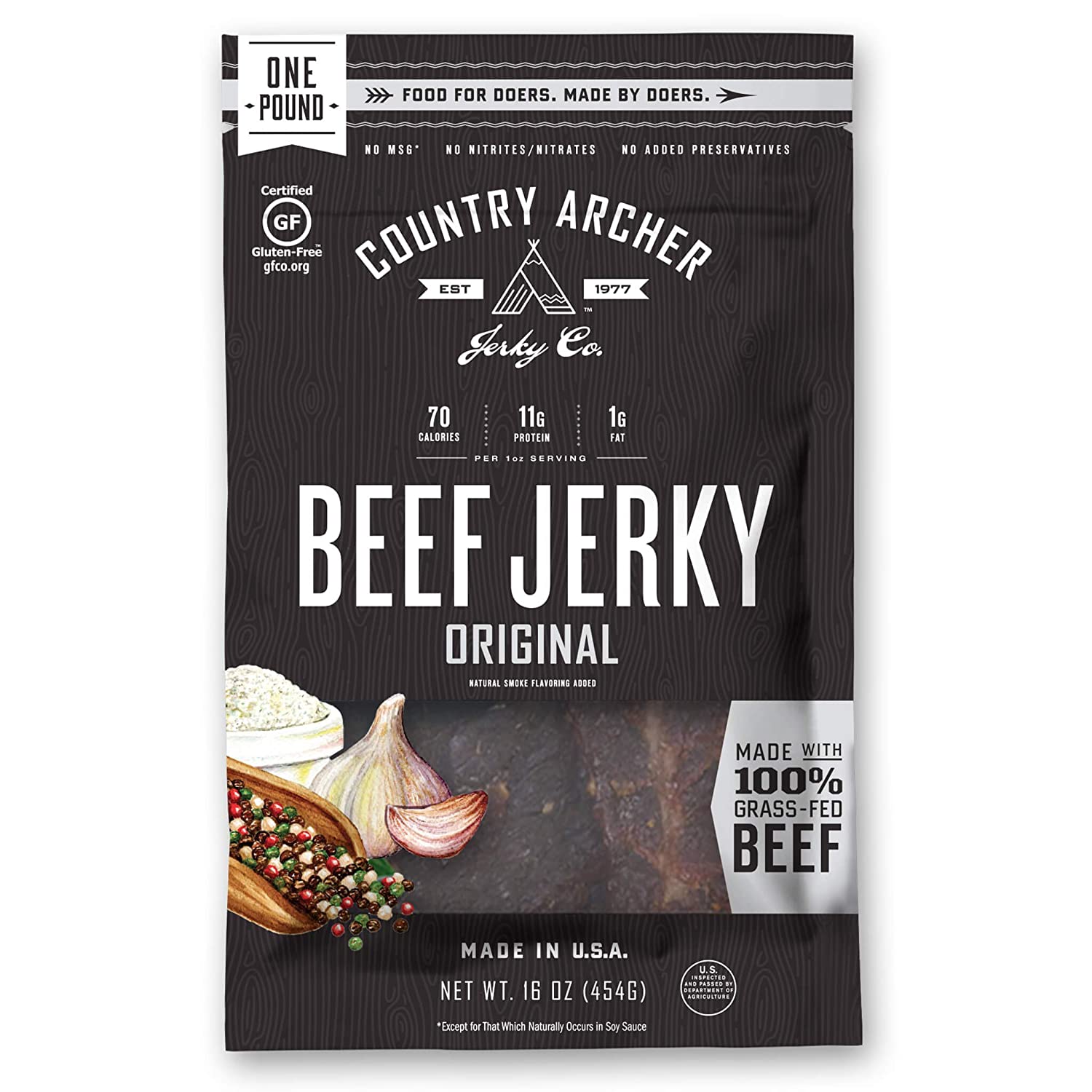 Country Archer MSG-Free Beef Jerky, 16-Ounce