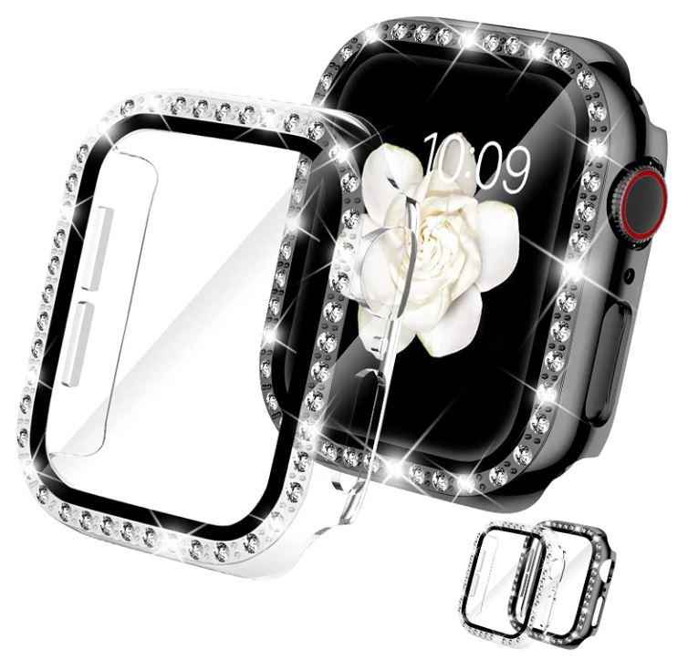 DABAOZA Rhinestone Apple Watch Screen Protector, 2-Pack