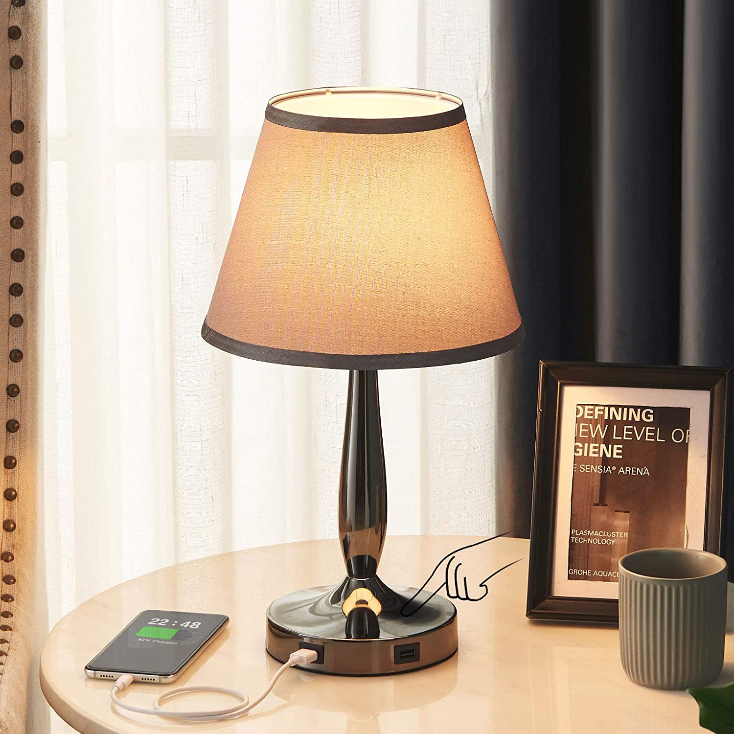 Dicoool Grey Touch Table Lamp
