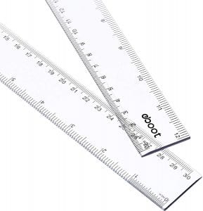 EBOOT Dual-Sided Office Rulers, 2-Pack