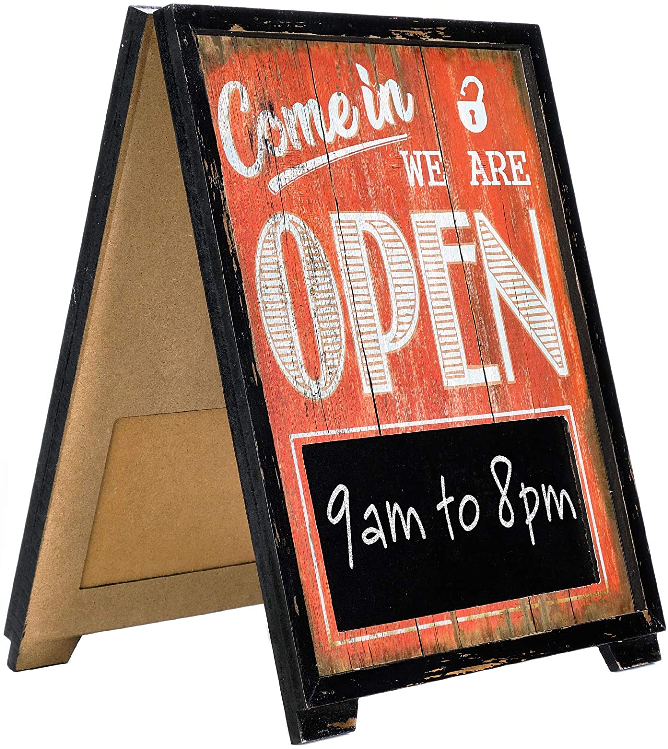 Excello Global Products Wooden A-Frame Open Sign, 17×13-Inch