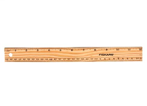 Fiskars 01-005358 Student Wooden Ruler, 12-Inch