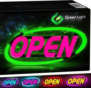 Green Light Innovations 64 Neon Open Sign, 15×32-Inch