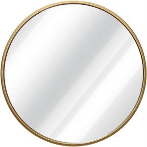 HBCY Creations Gold Circle Wall Mirror, 16-Inch
