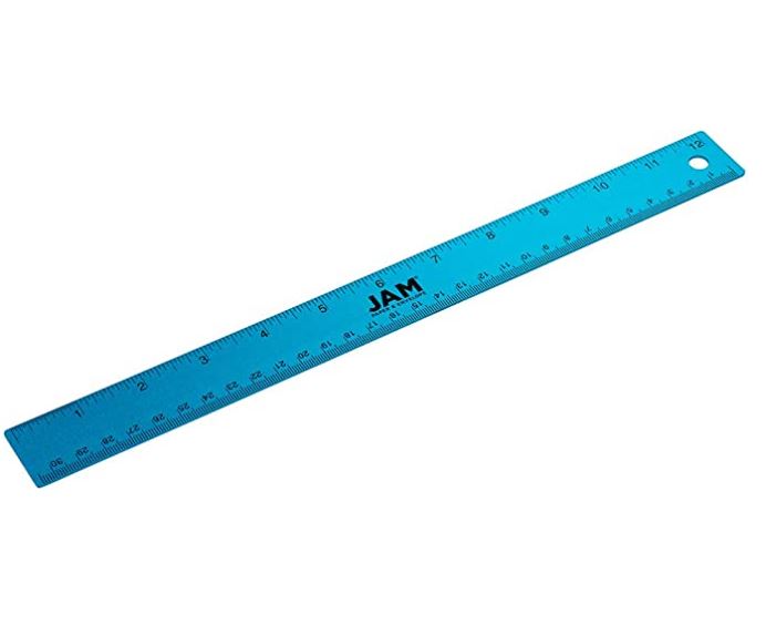 JAM PAPER Stainless Steel Ruler, 12-Inch