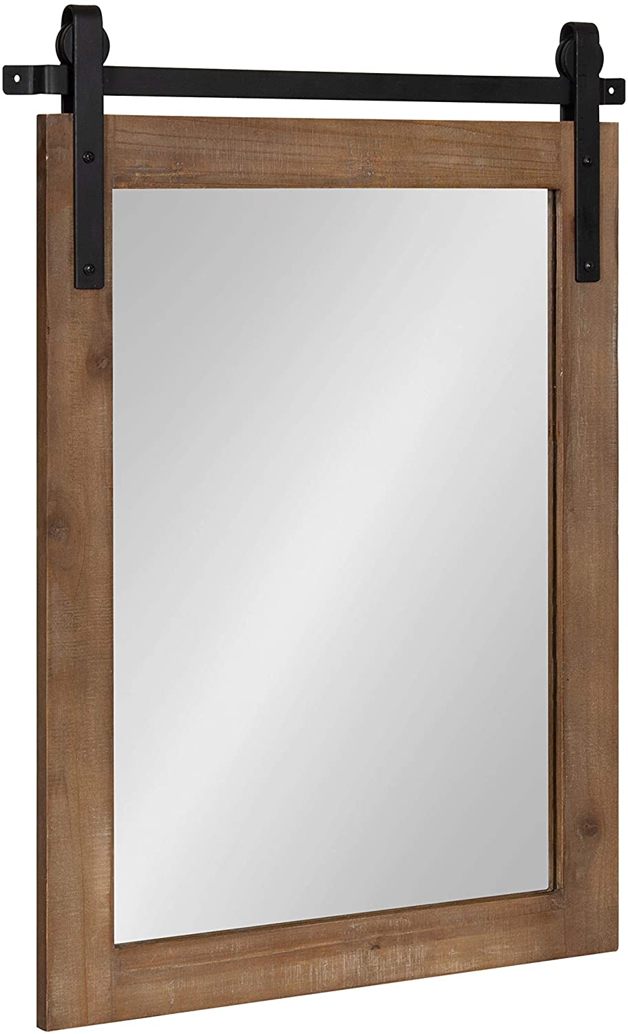Kate and Laurel Rustic Brown Wall Mirror, 18×26-Inch