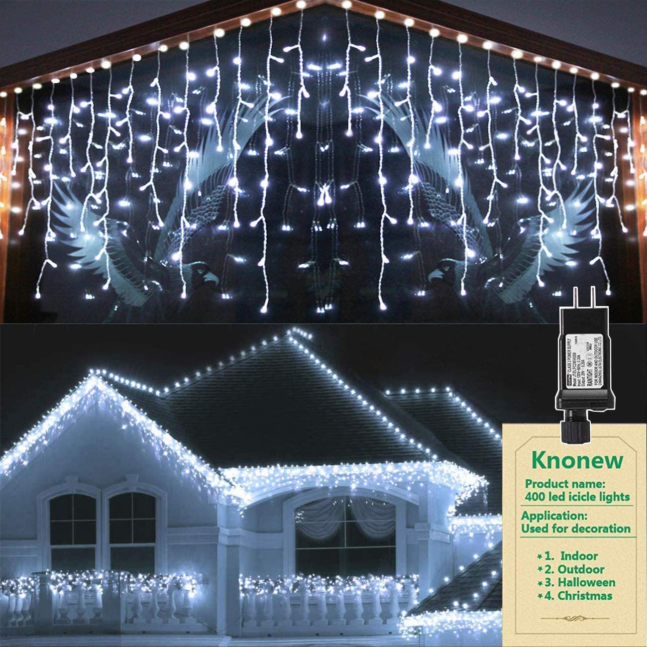 600 White Super Bright LED Multi Function String Lights L600W Indoor/Outdoor 