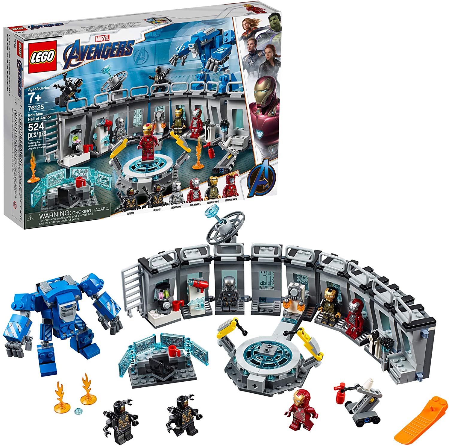 LEGO Marvel Avengers Iron Man Hall of Armor 76125, 524-Piece