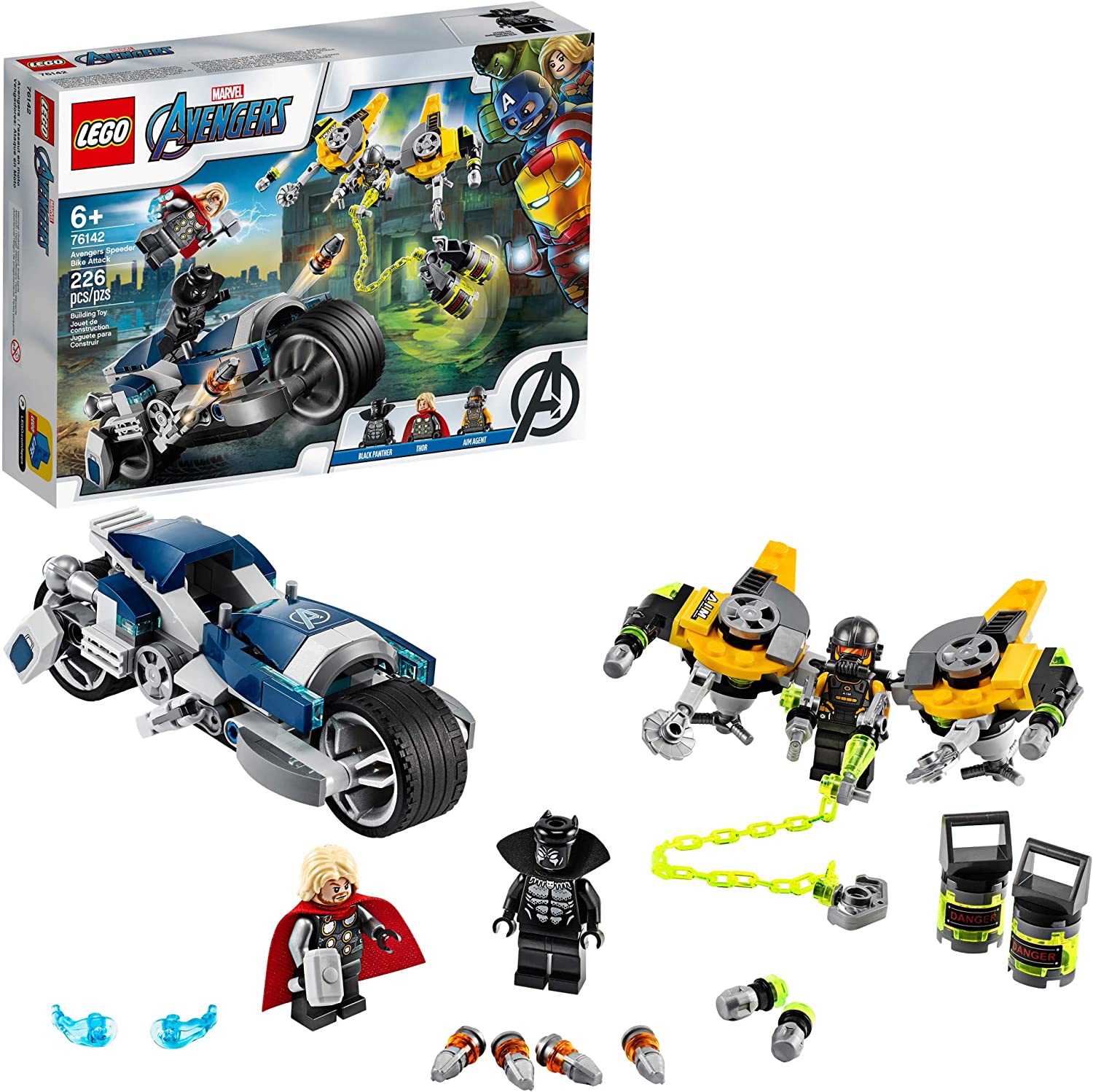 LEGO Marvel Avengers Speeder Bike Attack 76142 , 226-Piece