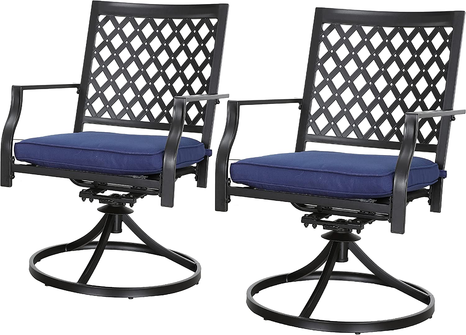 LOKATSE HOME 360-Degree Patio Dinning Swivel Chairs, 2-Piece