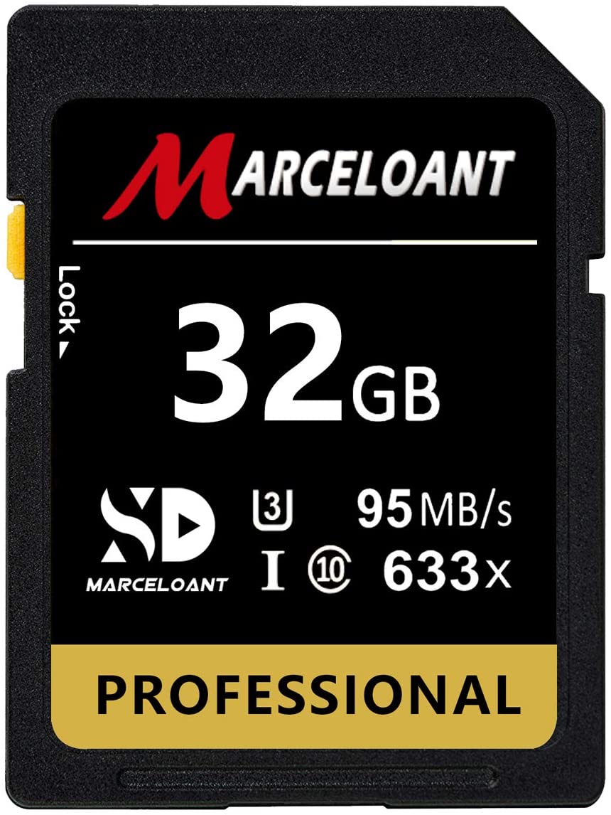Marceloant 32GB 633 x Class 10 UHS-I U3 Memory Card