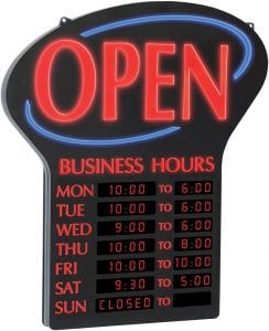 Newon LED Business Hours Open SIgn, 23.4×20.4-Inch