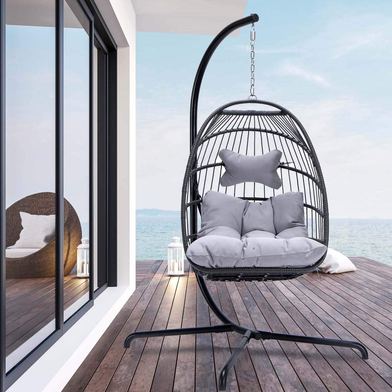 NICESOUL Indoor/Outdoor Portable Patio Egg Chair