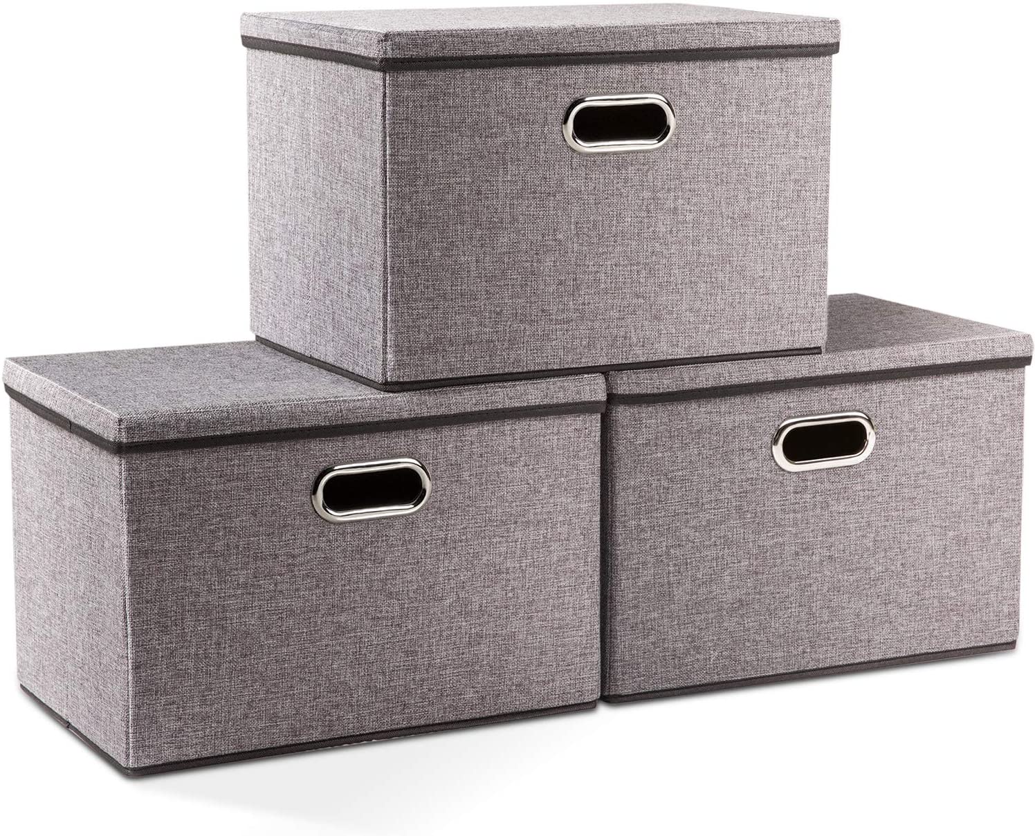 Prandom Space Saving Storage Bins & Boxes, 3-Pack