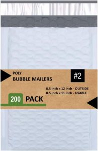 Sales4Less Plastic Poly Bubble Mailer, 200-Pack