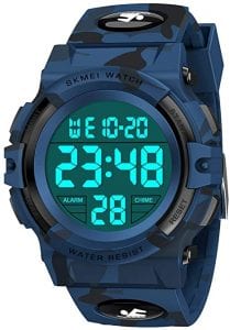 SOKY Blue LED Waterproof Digital Sport Watch