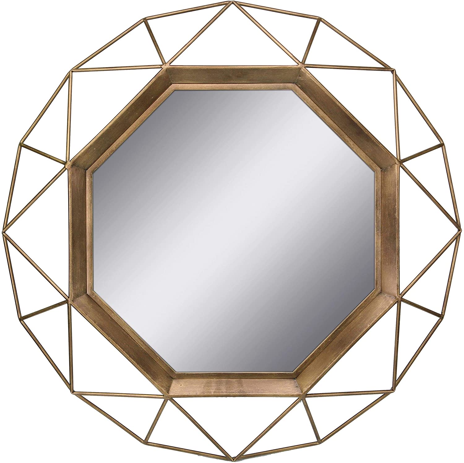 Stonebriar Gold Geometric Wall Mirror, 30×30-Inch