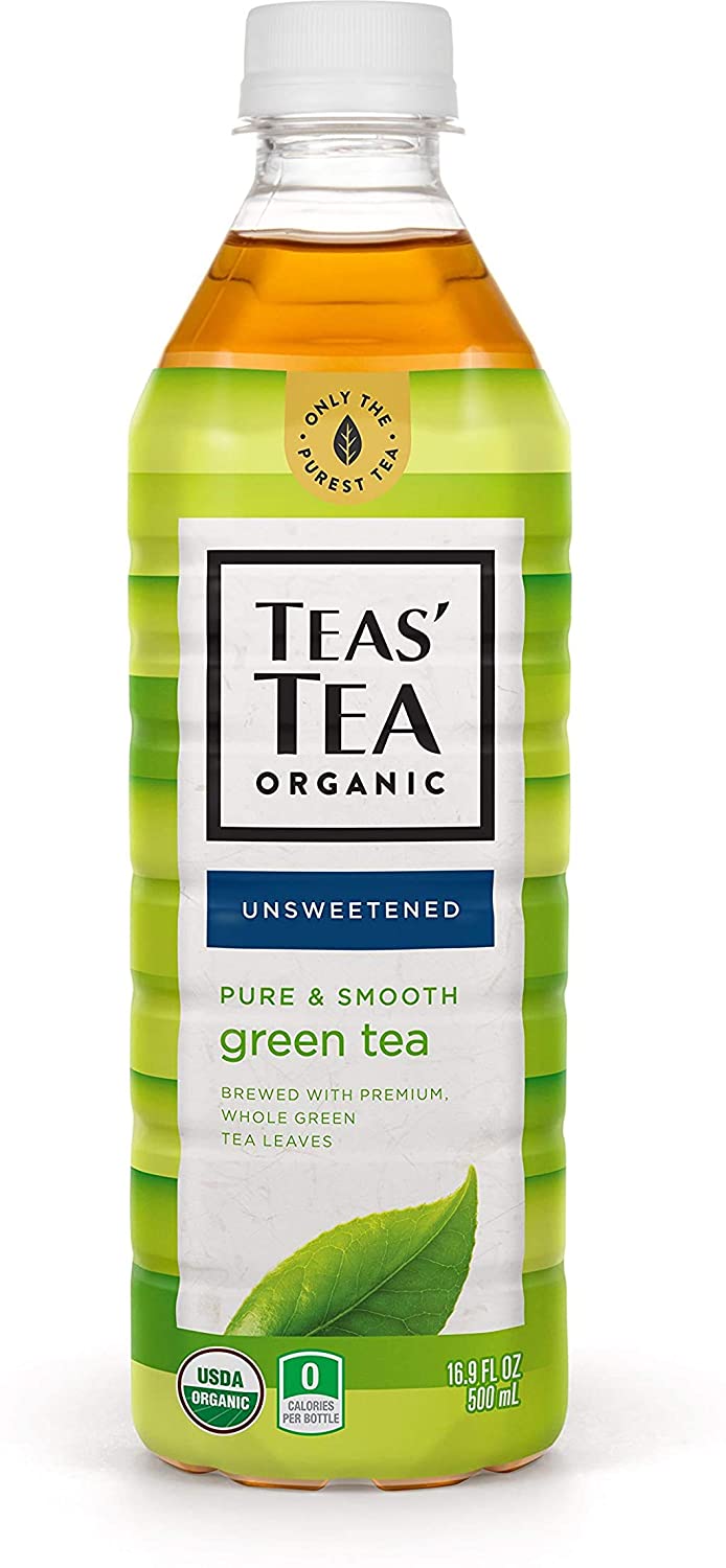 Teas’ Tea Unsweetened Organic 16.9-Ounce Green Tea, 12-Pack