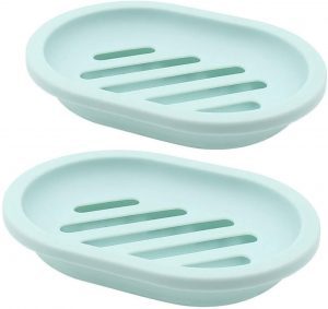 TOPSKY Slotted Two-Layer Soap Holder, 2-Pack