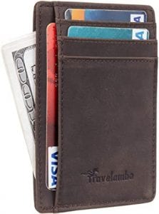Travelambo Front-Pocket Minimalist Leather RFID Wallet