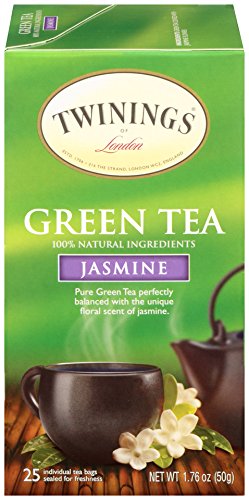 Twinings Of London Floral Jasmine Scented Green Tea Bags, 25-Count