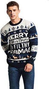U LOOK UGLY TODAY Knitted Reindeer Christmas Sweater For Men