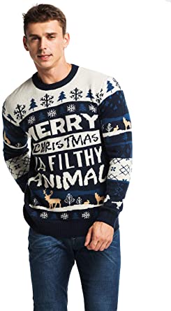 U LOOK UGLY TODAY Knitted Reindeer Christmas Sweater For Men