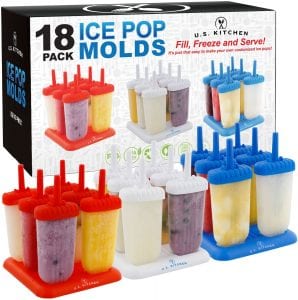 U.S. Kitchen Supply Classic Reusable Jumbo Ice Pop Mold Set