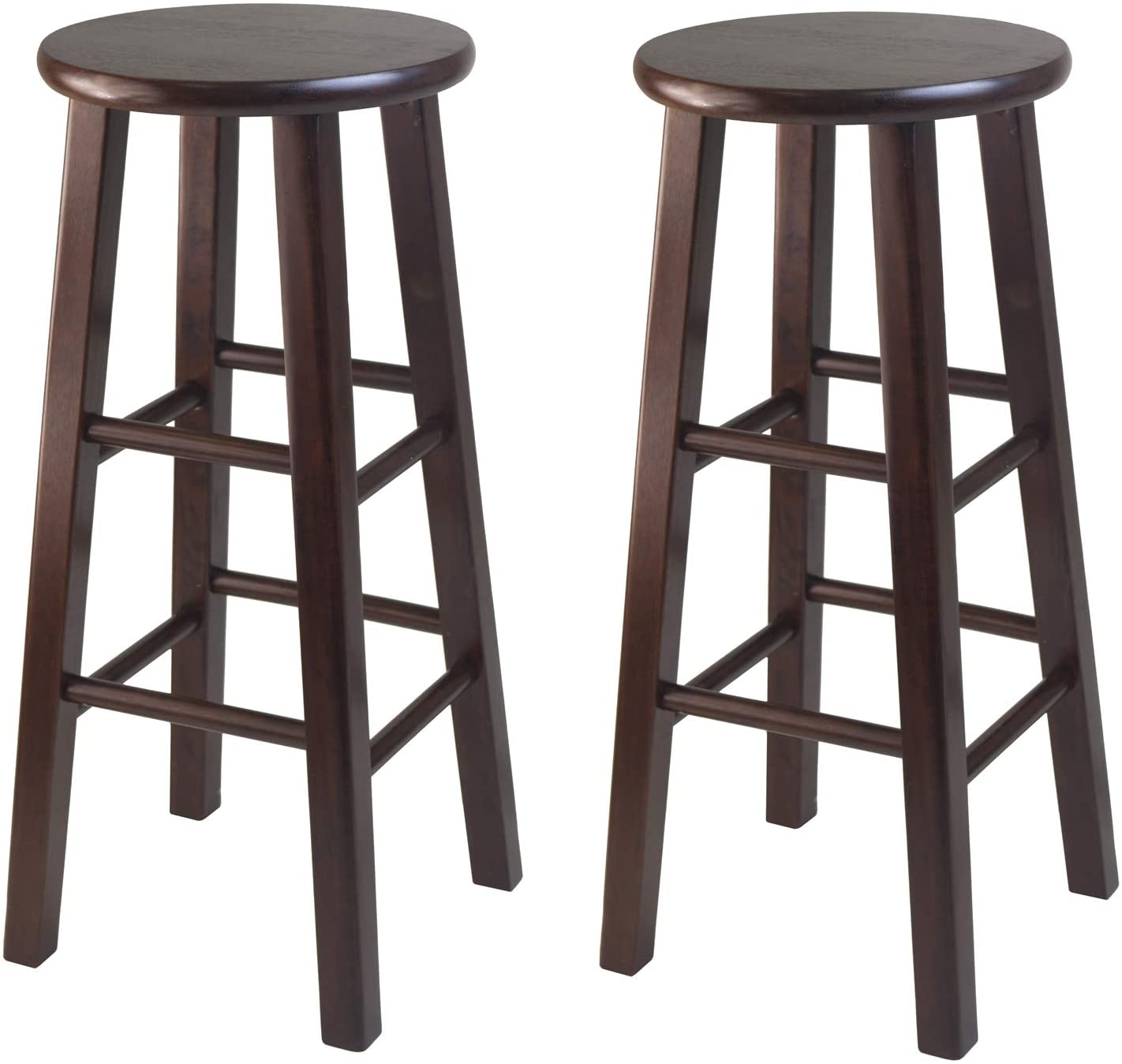 Winsome Pacey 29-Inch Walnut Barstool, Set Of 2