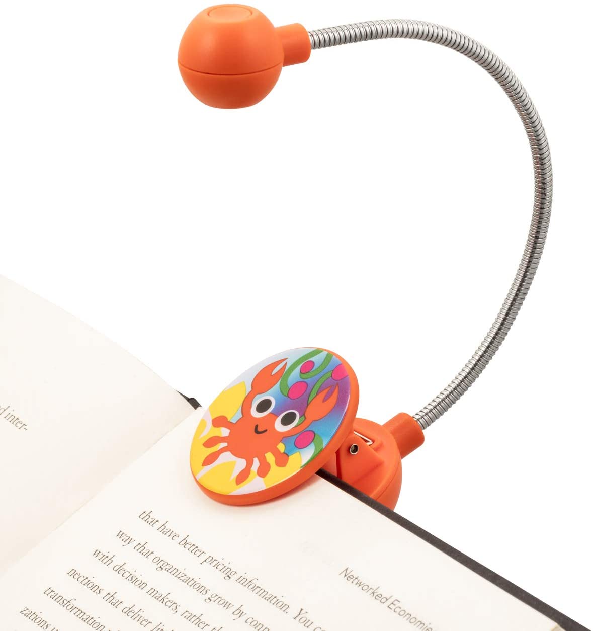 WITHit French Bull Clip On Book Light, Orange Crab