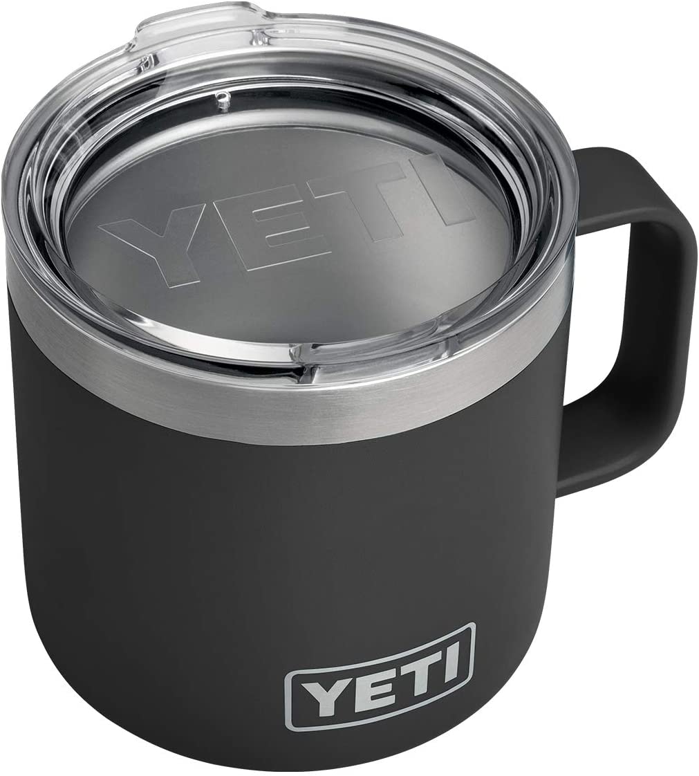 YETI Rambler Vacuum Insulated Black Mug, 14-ounce