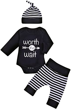 Besokuse Black & White Newborn Baby Outfit, 3-Piece