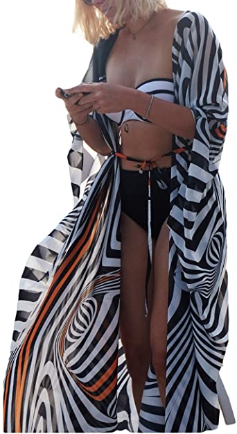 Bsubseach Extra Long Flowing Beach Cover Up
