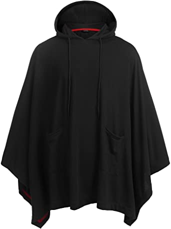 COOFANDY Cotton Hooded Poncho