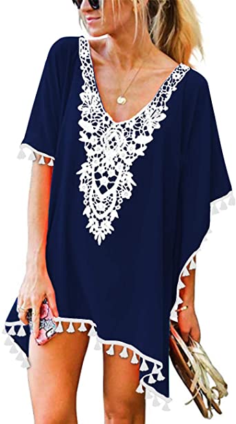 CPOKRTWSO Pull-On Bathing Suit Beach Cover Up