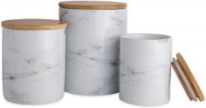 DII Modern Marble Flour & Sugar Canisters, 3-Piece