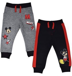 Disney Mickey Mouse  Elastic Waist Toddler Pants, 2-Pack