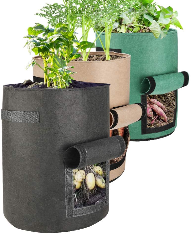 Futone Multilayer Foldable Grow Bags, 3-Pack