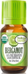 Healing Solutions USDA-Certified Bergamot Essential Oil, .33-Ounce