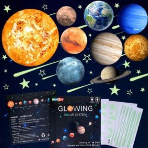 HM-tech Long Lasting Glow In The Dark Stars & Planets, 48-Piece